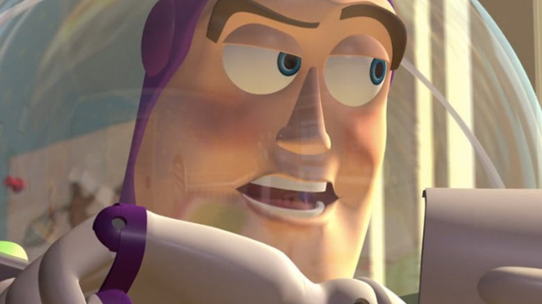 Buzz Lightyear talking to mission log