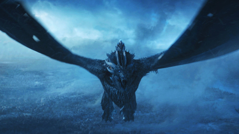 Viserion the dragon, transformed by the Night King, in Game of Thrones