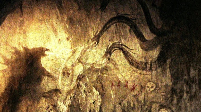Godzilla vs. Ghidorah cave painting