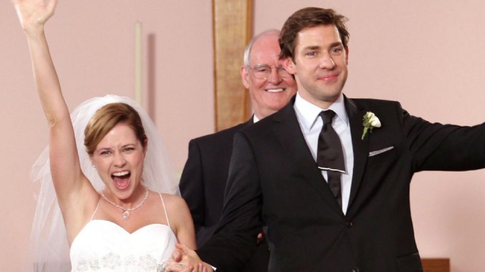 John Krasinski and Jenna Fischer in The Office