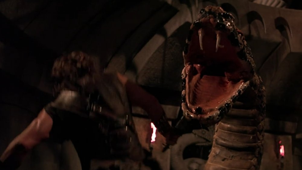 Schwarzenegger's Conan fights a serpent