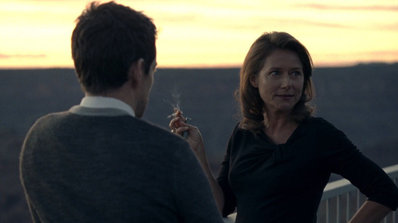 Lee and Theresa chat at sunset