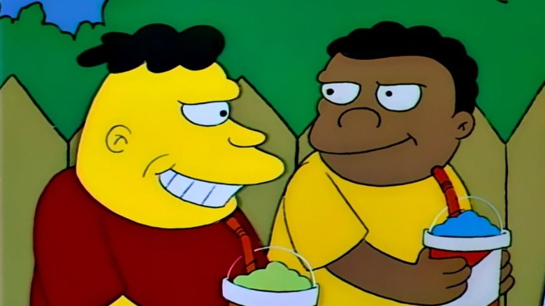 The Weasels grinning