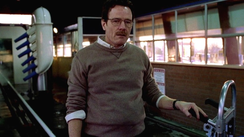 Walter looking forlorn in the carwash