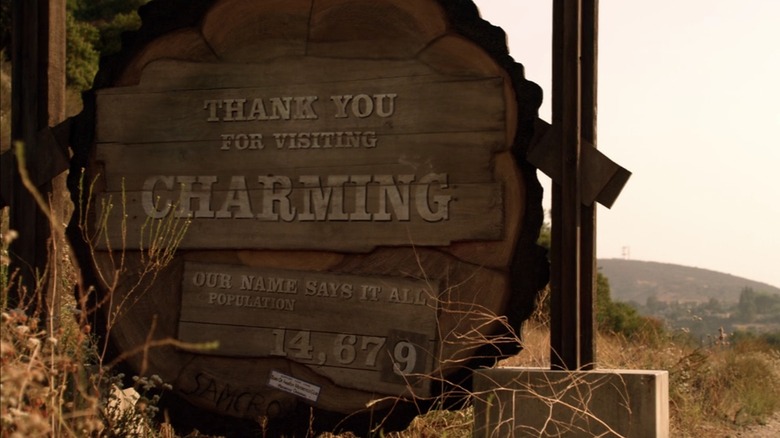 You are leaving Charming sign