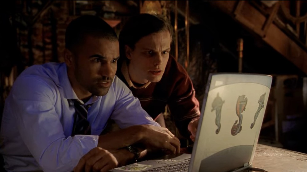 Matthew Gray Gubler and Shemar Moore as Spencer Reid and Derek Morgan on Criminal Minds