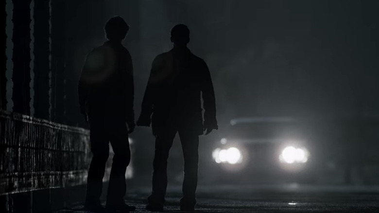 Dean and Sam in headlights