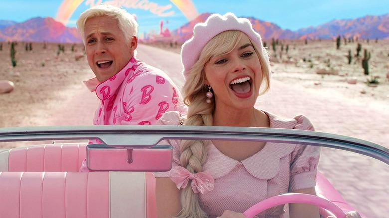 Barbie and Ken driving