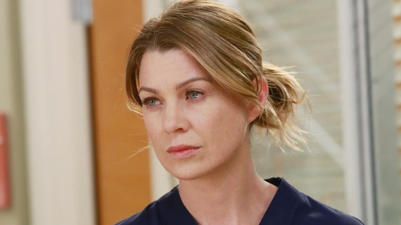 Ellen Pompeo playing Meredith Grey