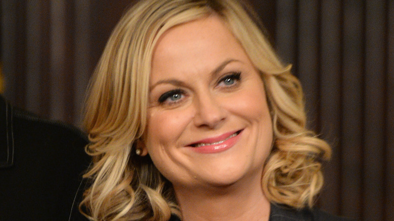 Amy Poehler on the set of "Parks and Recreation"