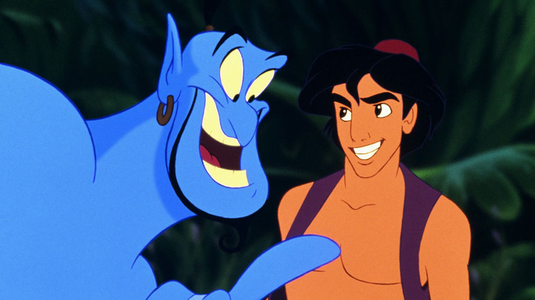 Genie looking at Aladdin
