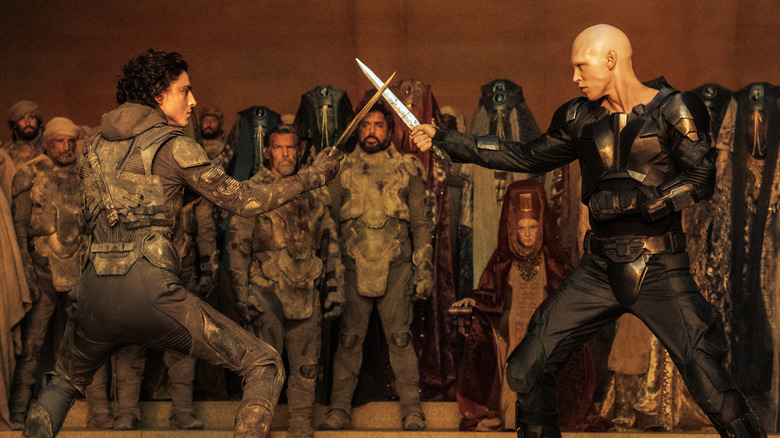Paul Atreides and Feyd-Rautha fighting