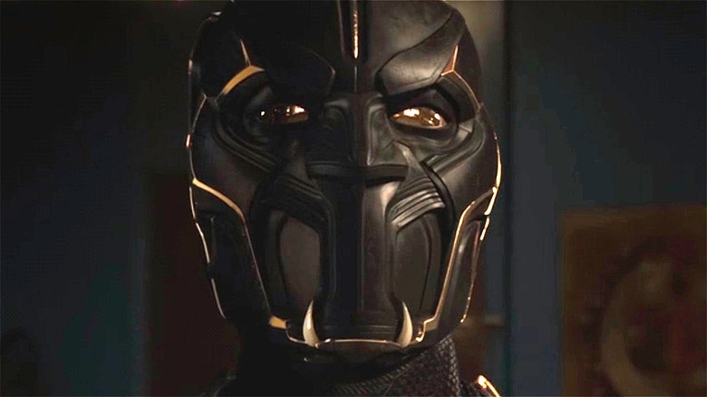 Black Panther mask with gold lining