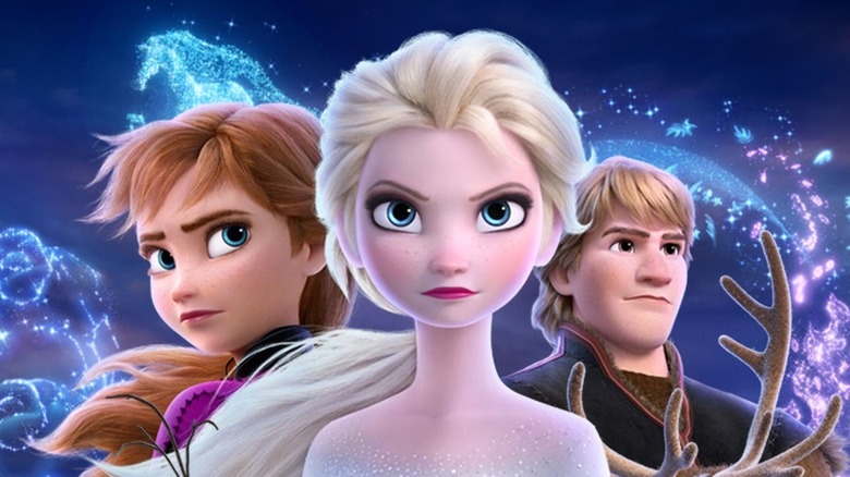 Anna, Elsa, and Kristoff look on