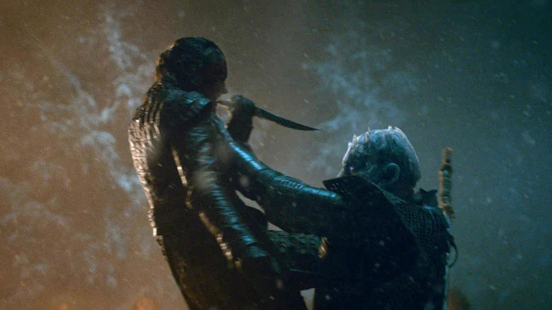 Arya Stark fighting the Night King on Game of Thrones
