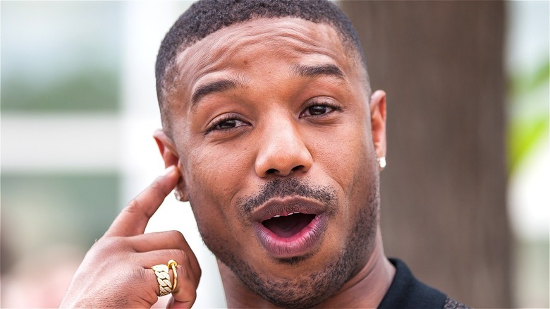 Michael B Jordan mouth open