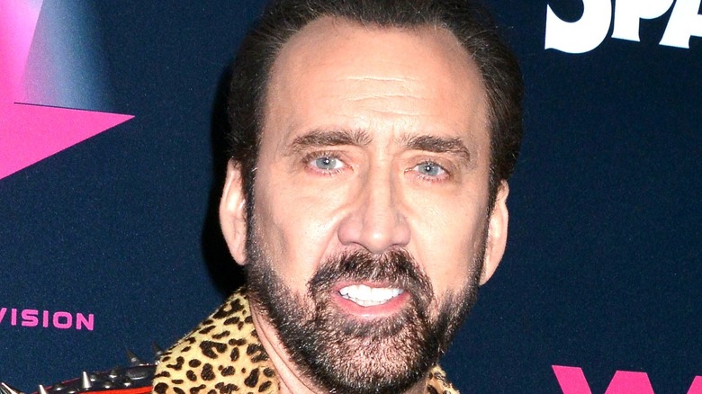 Nic Cage close-up of face with beard