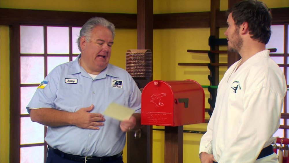 Chris Pratt as Andy Dwyer and Jim O'Heir as Jerry Gergich on Parks and Recreation
