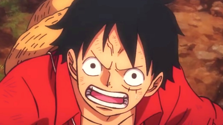 Luffy angry face in One Piece