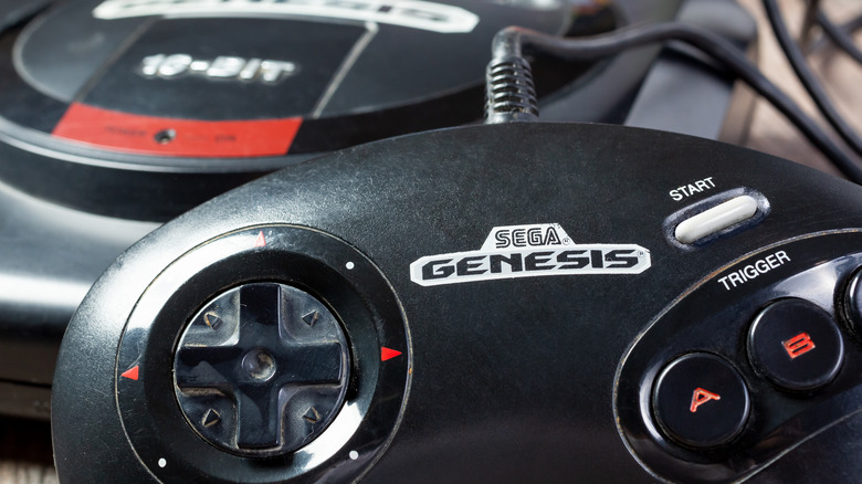 Sega Genesis controller and console