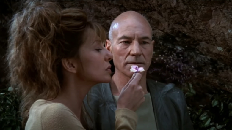 Patrick Stewart alongside Donna Murphy in Insurrection