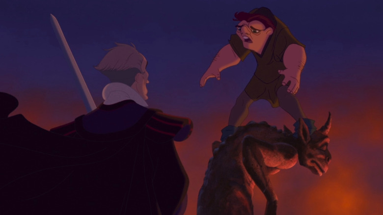 Judge Claude Frollo confronting Quasimodo