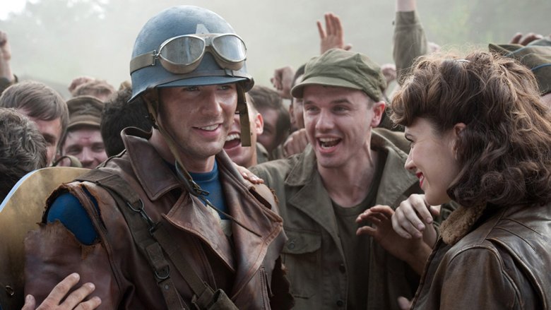 Chris Evans and Hayley Atwell in Captain America: The First Avenger