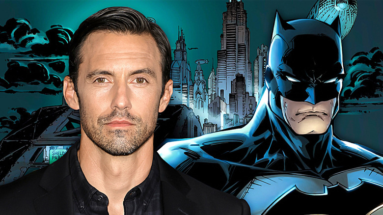 Milo Ventimiglia side-by-side with Batman