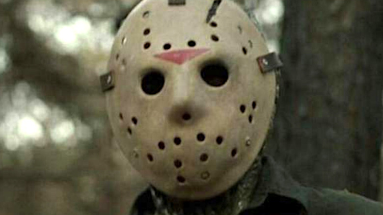 A closeup picture of Jason Voorhees 