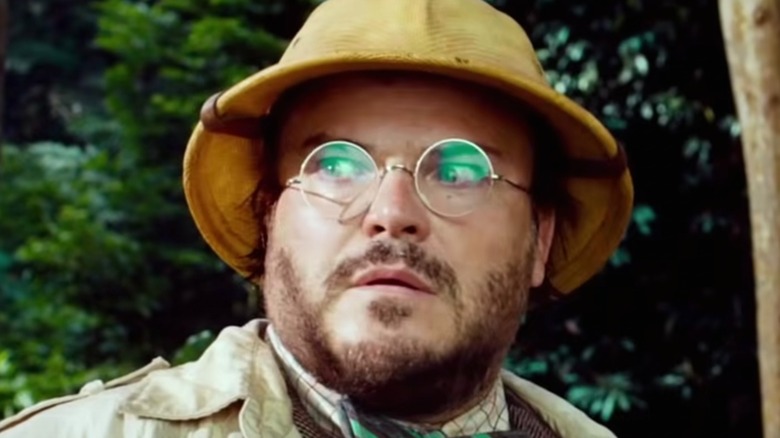 Jack Black wearing glasses in Jumanji sequel