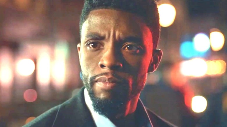 Chadwick Boseman looks serious in 21 Bridges