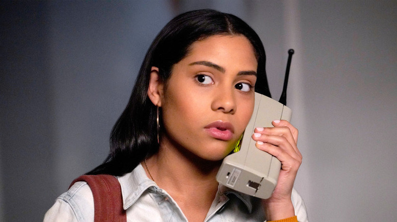 Haskiri Velazquez holds the phone