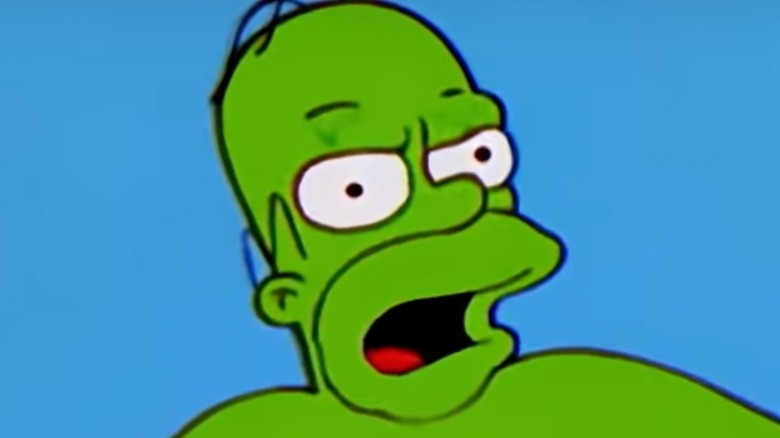 Green homer simpson yelling 