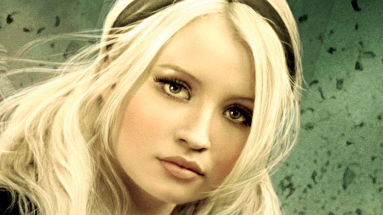 Emily Browning gazes at the camera