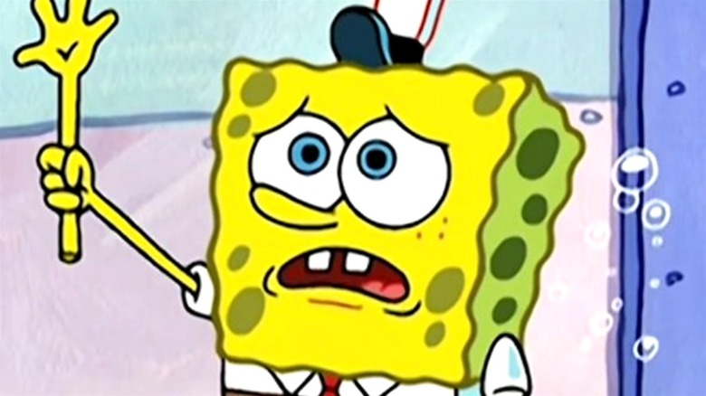 SpongeBob holding his severed arm