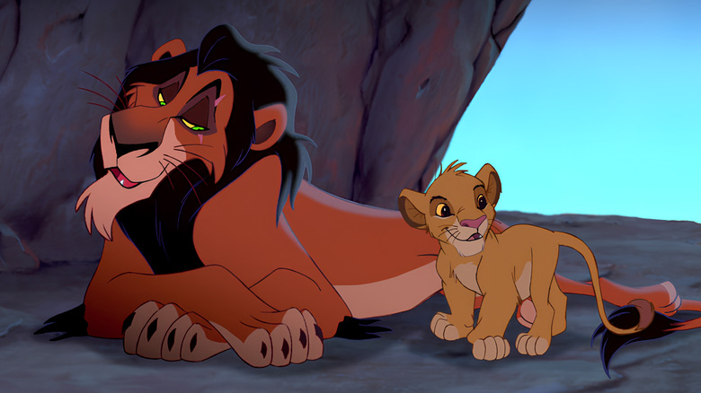 Scar looks sideways at Simba