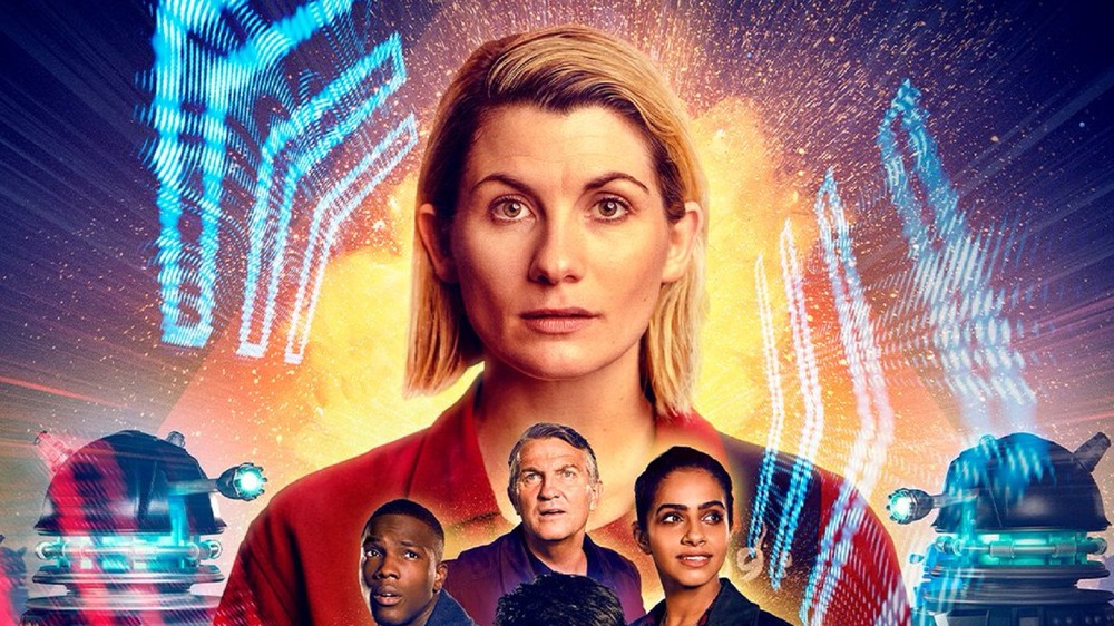 Jodie Whittaker, Tosin Cole, Bradley Walsh, and Mandip Gill as The Doctor, Ryan Sinclair, Graham O'Brien, and Yasmin Khan on Doctor Who