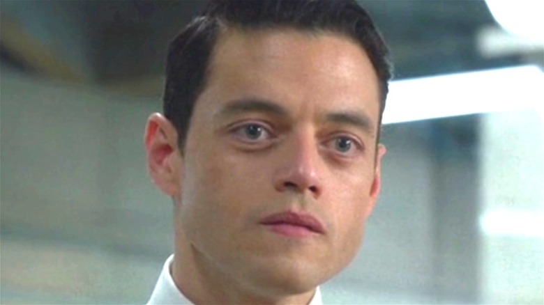 Rami Malek staring