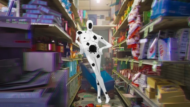 The Spot leaning on shelf