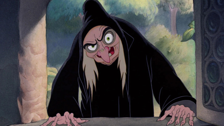 Old witch Evil Queen in window