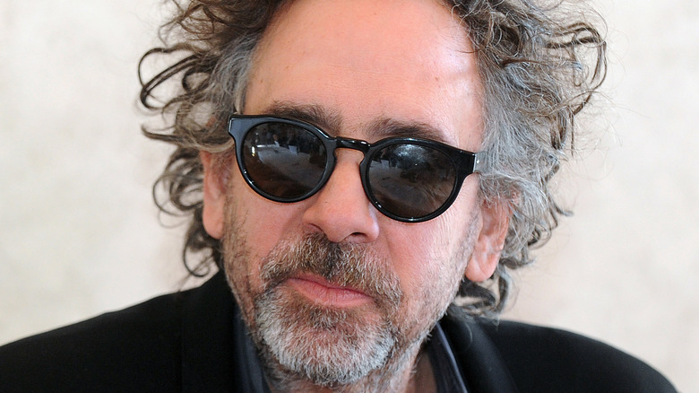 Tim Burton at a press conference