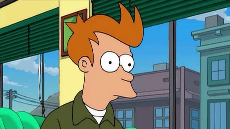 Fry looks confused in diner