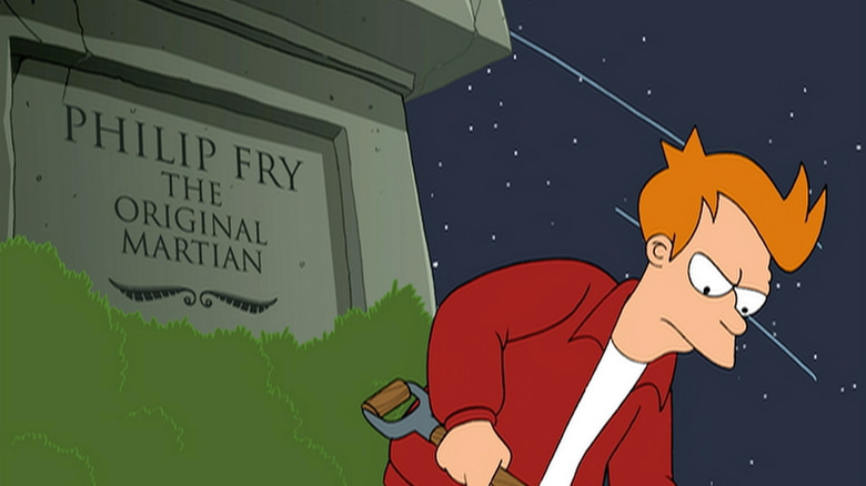 Fry digging up a grave