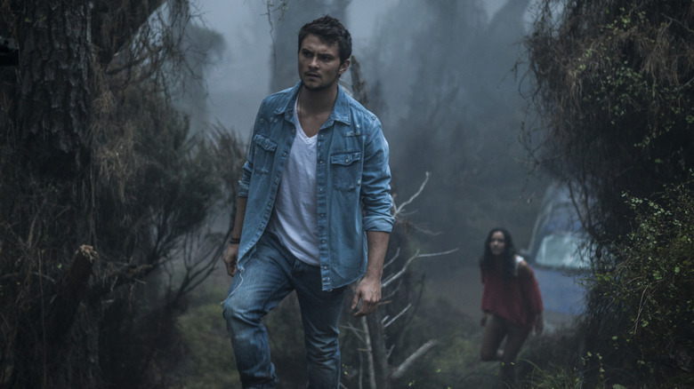 Victim surrounded by branches