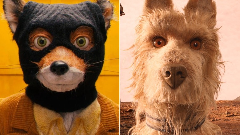 Mr. Fox and Rex staring