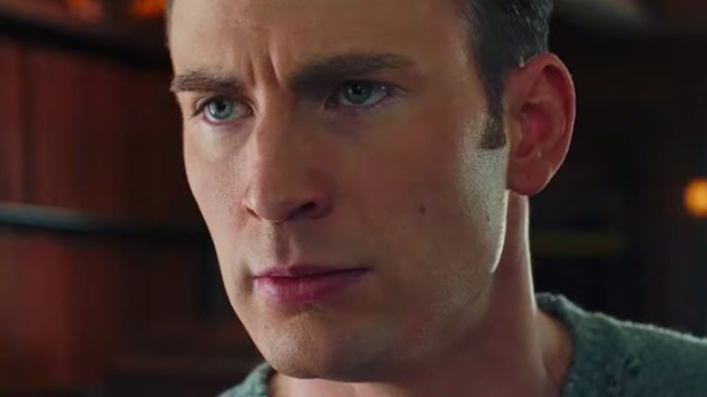 Chris Evans glaring