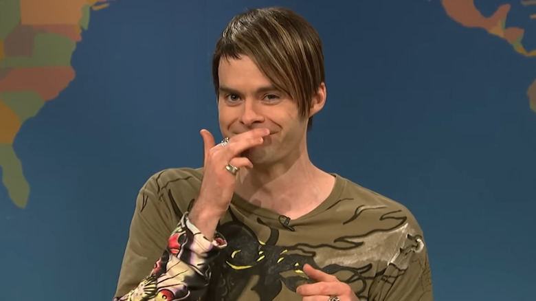 Bill Hader breaks into laughter while playing Stefon on "Weekend Update"