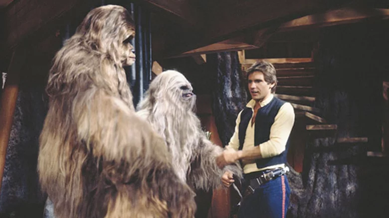 Excited wookie The in-your-face sequence of Chewbacca's grandfather, Itchy, enjoying virtual seduction was a bit too much considering how visibly excited Itchy was. However, as the scene progresses, the sexual undertones of the proceedings become more apparent by the minute. 