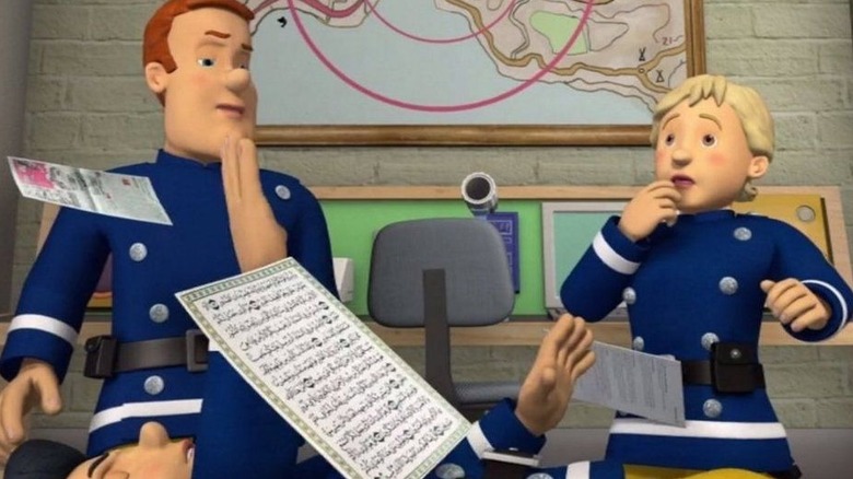 'Fireman Sam' having Quran page on-screen