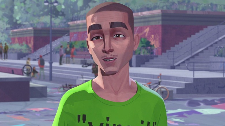 Jimmy in a green t-shirt in Entergalactic (2022)